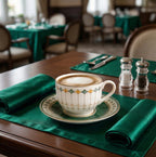 Elegant Green and Gold Porcelain Teacup & Saucer Set