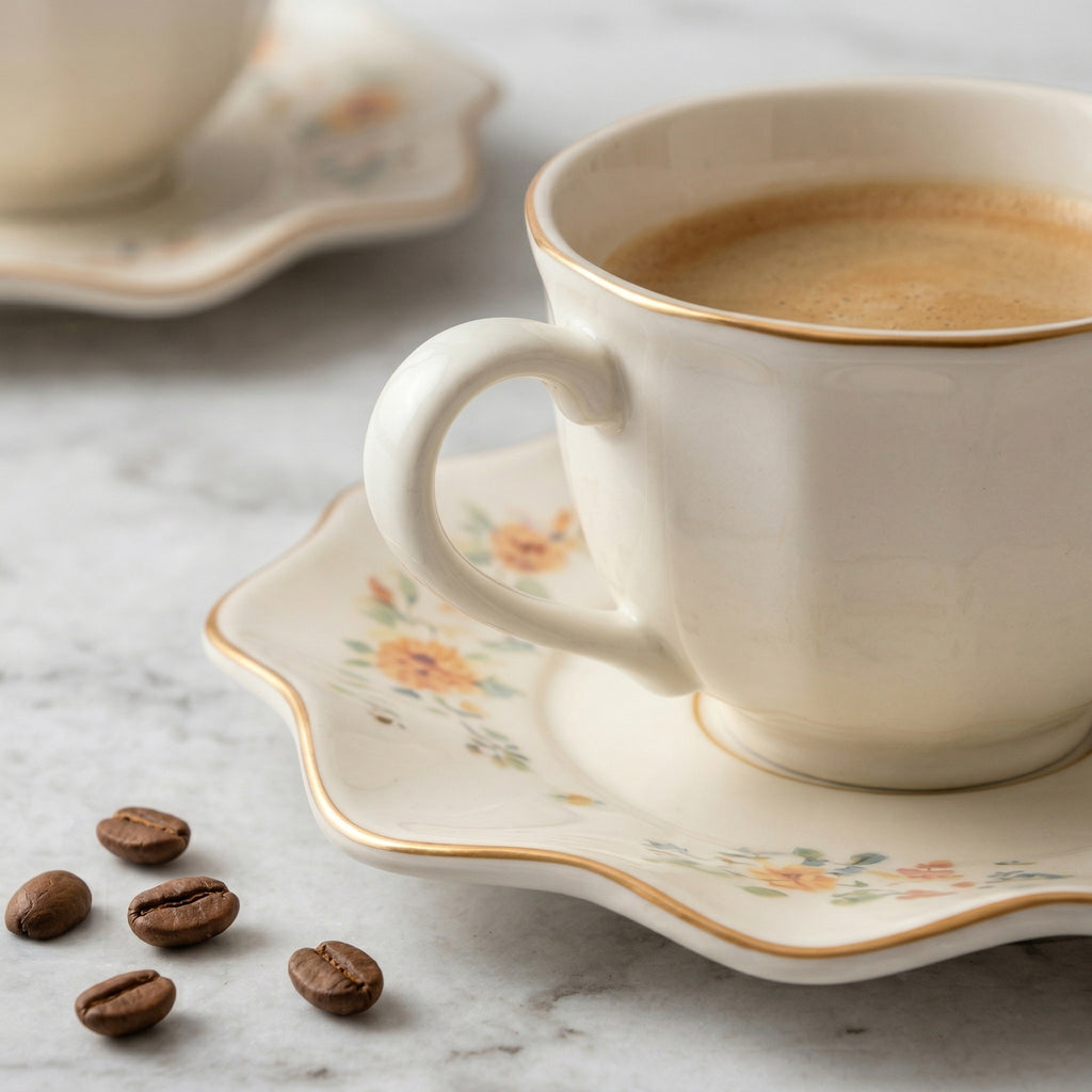 Floral Elegance Porcelain Teacup & Saucer Set