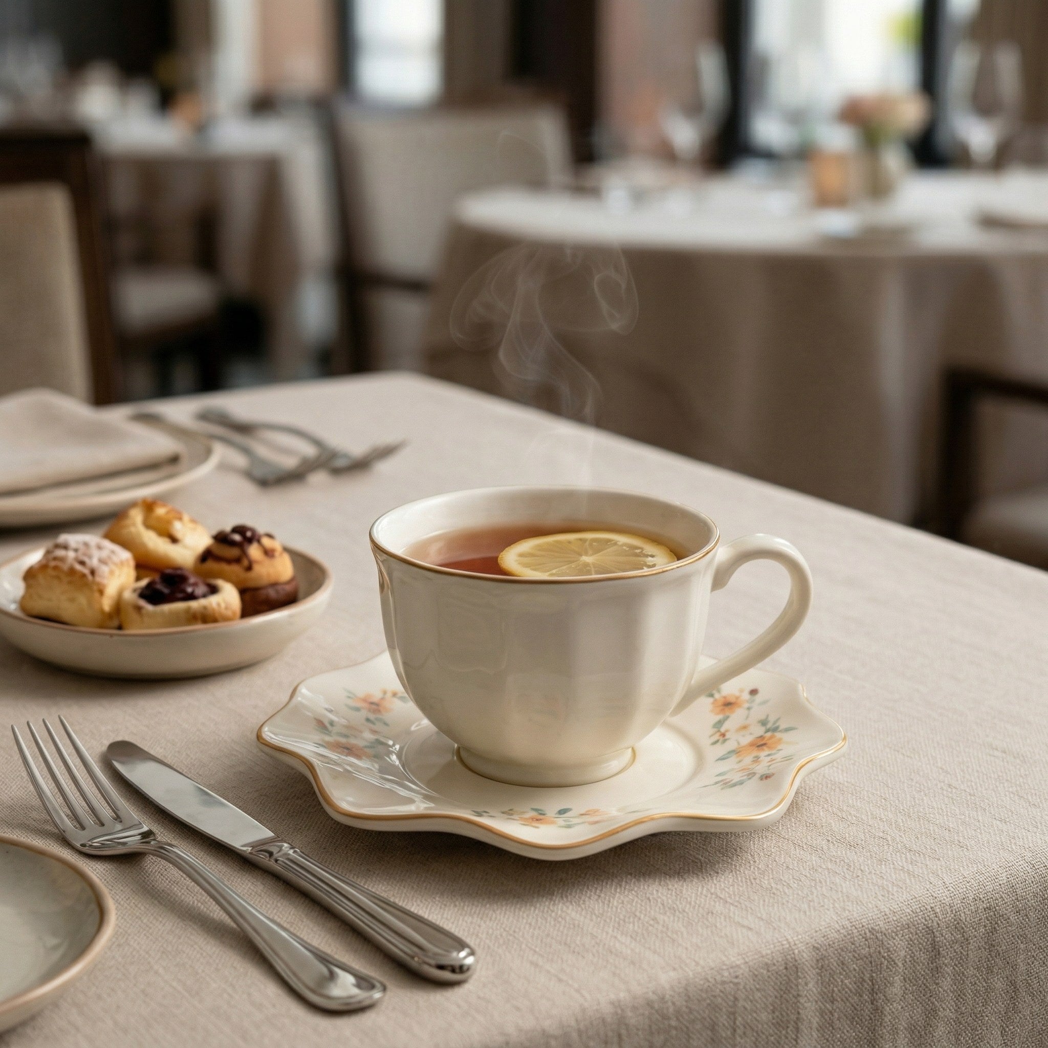 Floral Elegance Porcelain Teacup & Saucer Set