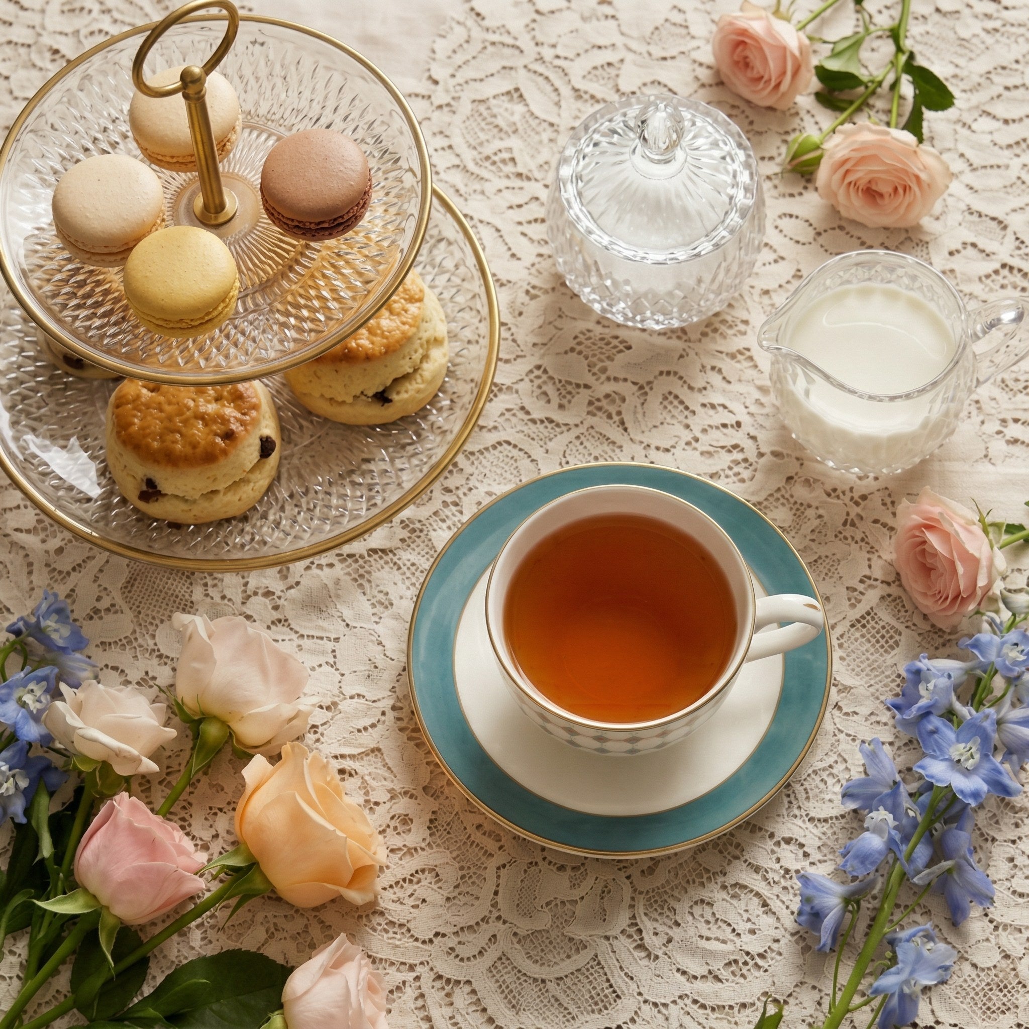 Geometric Elegance Porcelain Teacup & Saucer Set