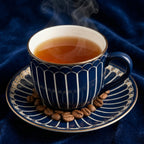 Classic Navy Porcelain Teacup & Saucer Set