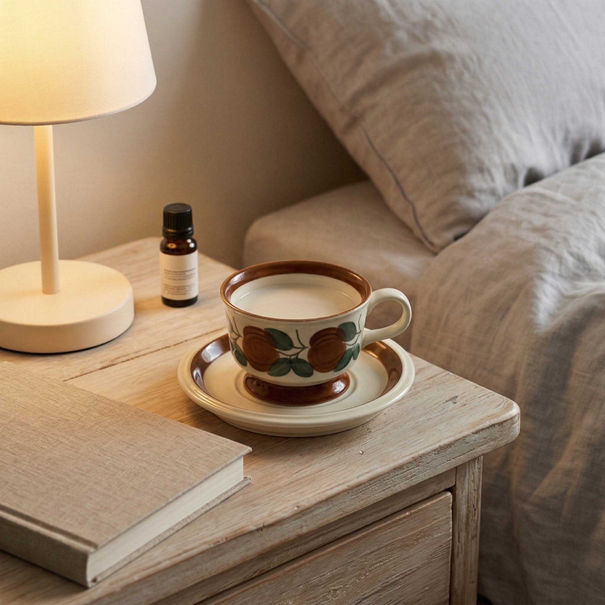 Rustic Floral Porcelain Teacup & Saucer Set