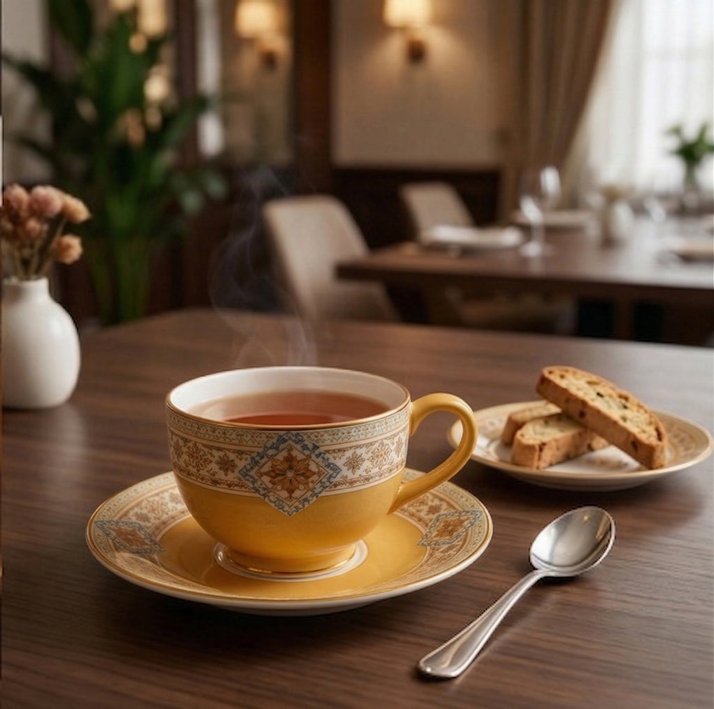 Vintage Yellow Tea Cup and Saucer Set
